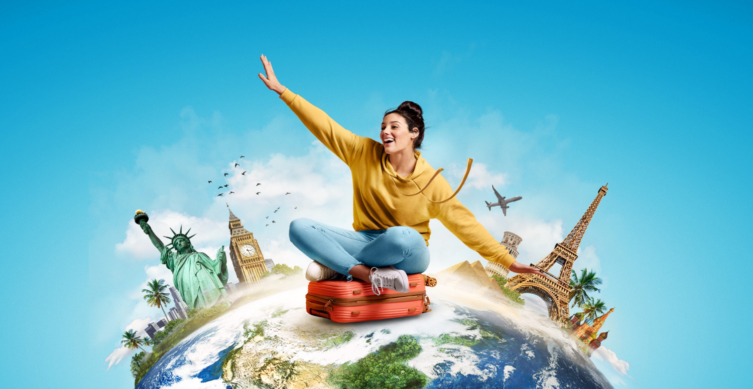 Happy student with visa